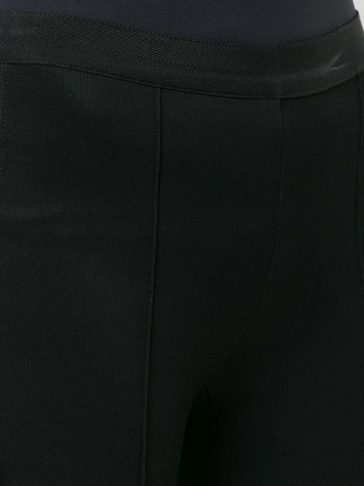 Shop Helmut Lang Cropped Flare Rib Trousers In Black