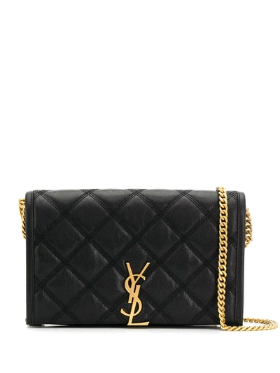 Shop Saint Laurent Becky Wallet On Chain In Black