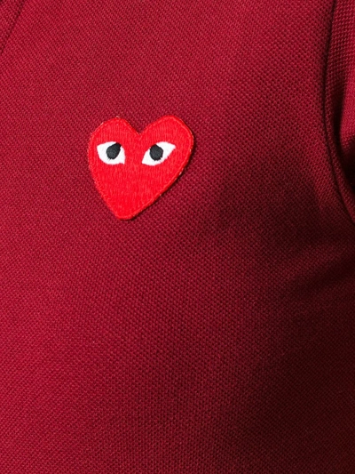Comme Des Garçons Play Logo Embroidered Cropped Polo Shirt In Pink