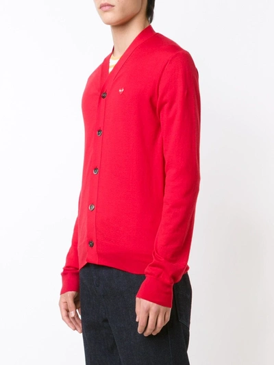 Comme Des Garçons Play Mini Heart Cardigan In Red