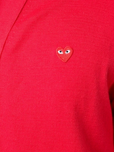 Comme Des Garçons Play Mini Heart Cardigan In Red