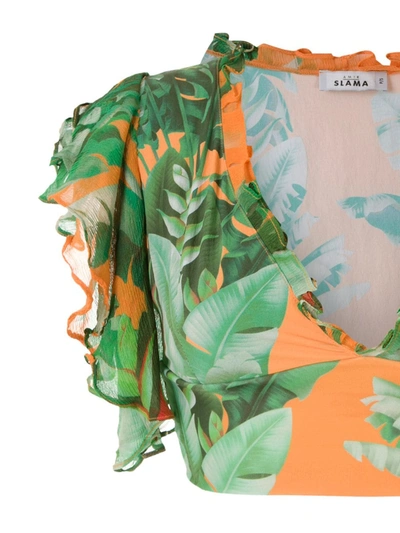 Amir Slama Printed Crop Top Bikini Set In Green