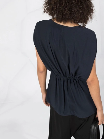 Rick Owens Gathered Waist Tunic In Blue