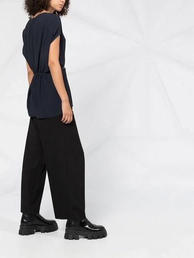 Rick Owens Gathered Waist Tunic In Blue