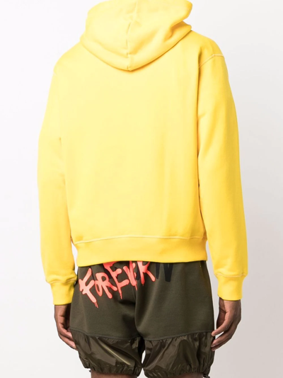 Shop Dsquared2 Icon Logo-print Pullover Hoodie In Yellow