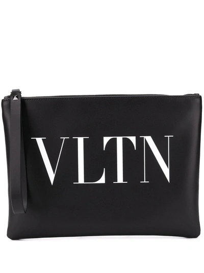 VLTN logo-print clutch bag, Valentino Garavani