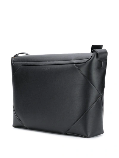 Shop Bottega Veneta Maxi Weave Messenger Bag In Black