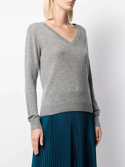 Shop Theory Knit V-neck Sweater In Grey