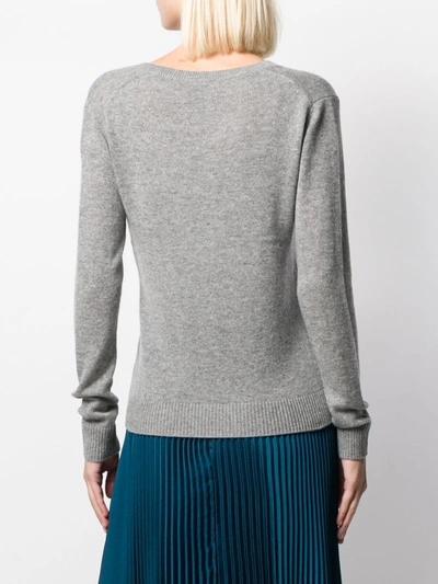 Shop Theory Knit V-neck Sweater In Grey