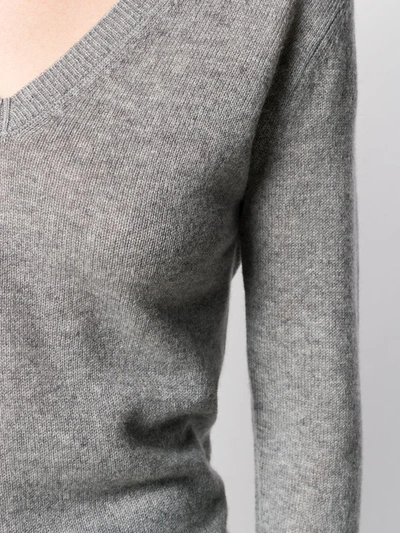 Shop Theory Knit V-neck Sweater In Grey