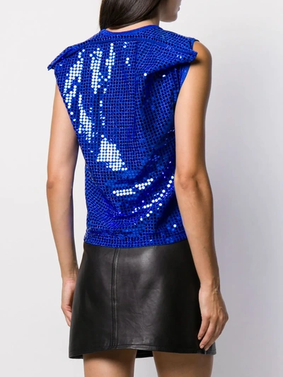 Pre-owned Comme Des Garçons 2000s Sequin-embellished Vest In Blue