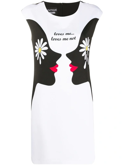 Shop Boutique Moschino Loves Me, Love Not Crepe Dress In White