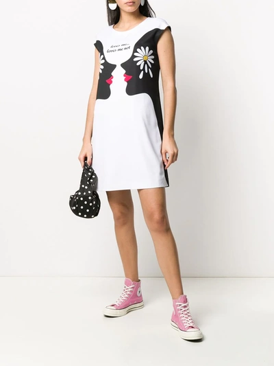 Shop Boutique Moschino Loves Me, Love Not Crepe Dress In White