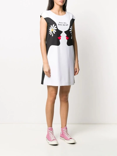 Shop Boutique Moschino Loves Me, Love Not Crepe Dress In White