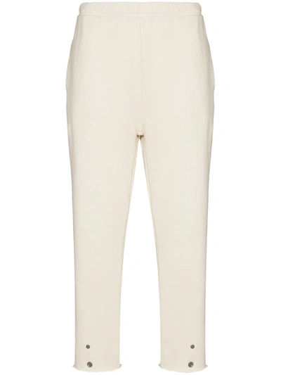 Shop Les Tien Elasticated Cotton Track Pants In White