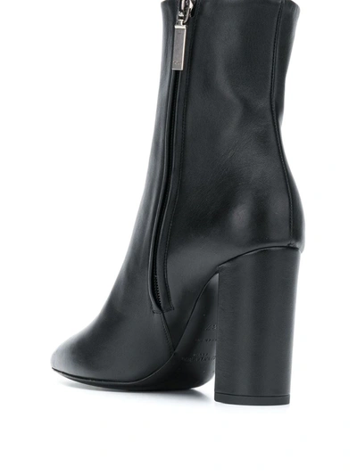 Shop Saint Laurent Lou 95mm Leather Boots In Black