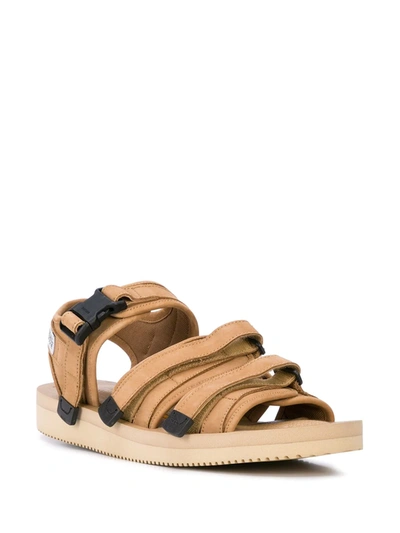 SUICOKE KISEE-V TOUCH-STRAP SANDALS - 棕色