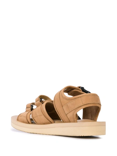 Shop Suicoke Kisee-v Touch-strap Sandals In Brown