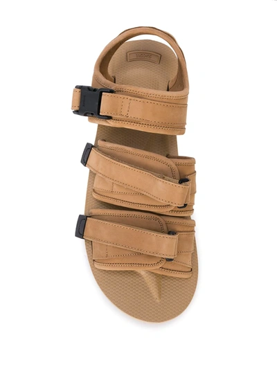 Shop Suicoke Kisee-v Touch-strap Sandals In Brown