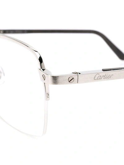 Shop Cartier Santos De  Glasses In Black