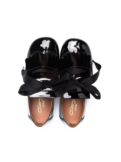 Clarys Lace-up High-shine Loafers In Black