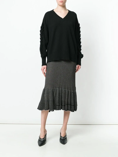 Barrie Troisieme Dimension Cashmere V-neck Pullover In Black