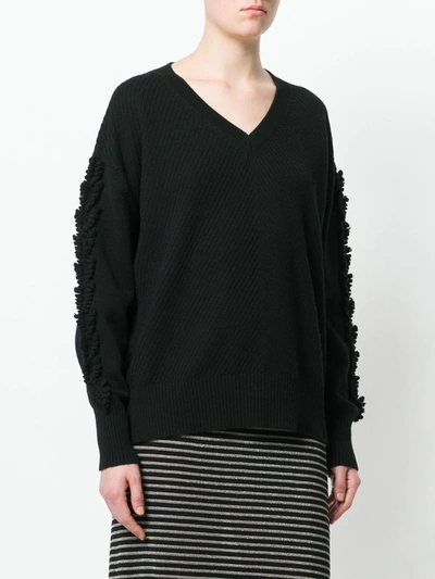 Barrie Troisieme Dimension Cashmere V-neck Pullover In Black