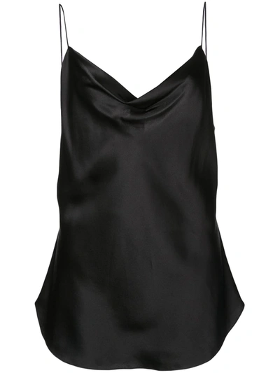 Cinq À Sept Marta Velvet Cowl-neck Cami In Black