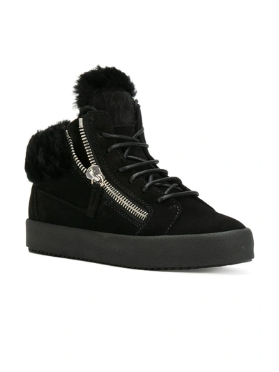 Shop Giuseppe Zanotti Kriss Mid-top Snealers In Black