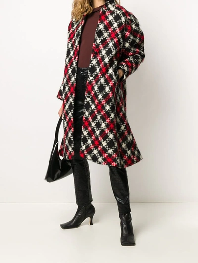 Pre-owned A.n.g.e.l.o. Vintage Cult 1980s Houndstooth Coat In Black