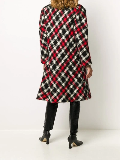 Pre-owned A.n.g.e.l.o. Vintage Cult 1980s Houndstooth Coat In Black