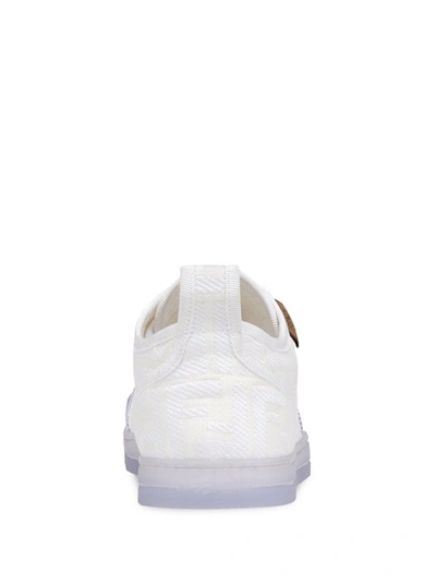 Shop Fendi Jacquard Ff Motif Sneakers In White