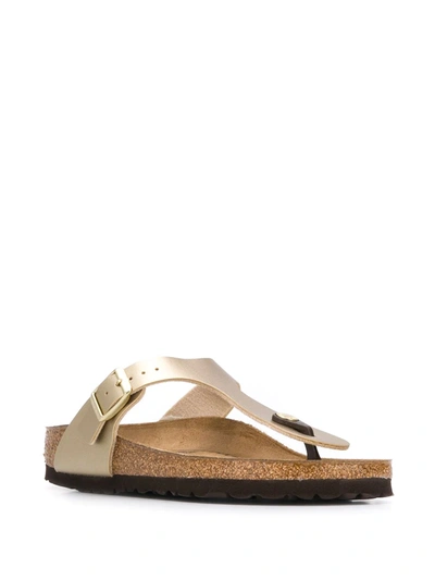 Shop Birkenstock Gizeh Slip-on Sandals In Gold