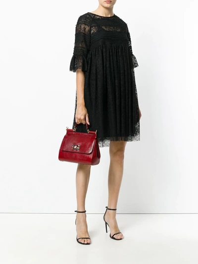 Shop Dolce & Gabbana Medium Sicily Tote Bag In Red