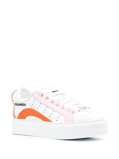 Shop Dsquared2 Panelled Leather Sneakers In White
