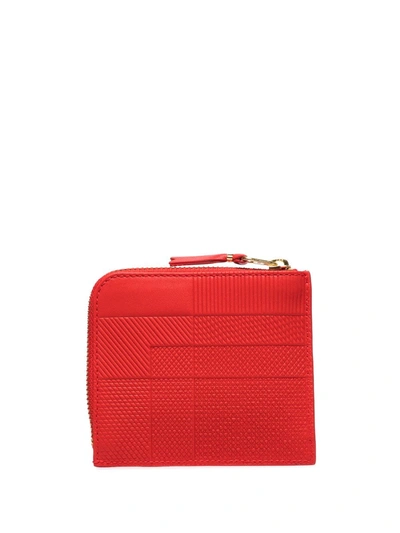 Comme Des Garçons Intersection Half-zip Wallet In Red