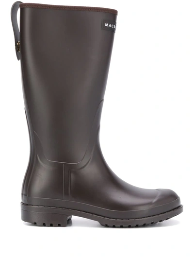 Shop Mackintosh Abington Short Wellington Boots In Brown