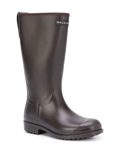 Shop Mackintosh Abington Short Wellington Boots In Brown