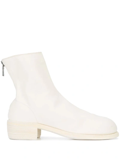 Shop Guidi Zipped Ankle Boots In White