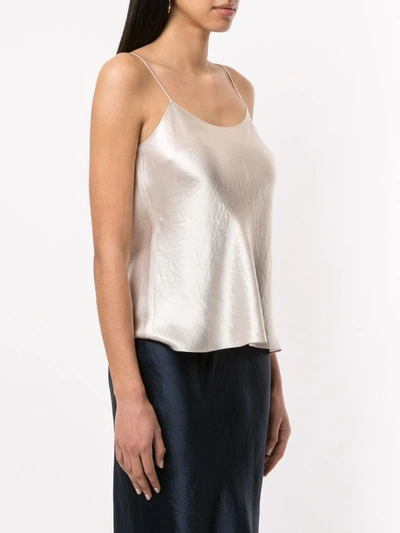 Shop Vince Flared Tank Top In Silver