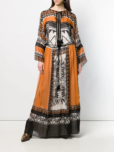 Alberta Ferretti Boho Maxi Dress In Black
