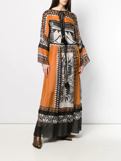 Alberta Ferretti Boho Maxi Dress In Black