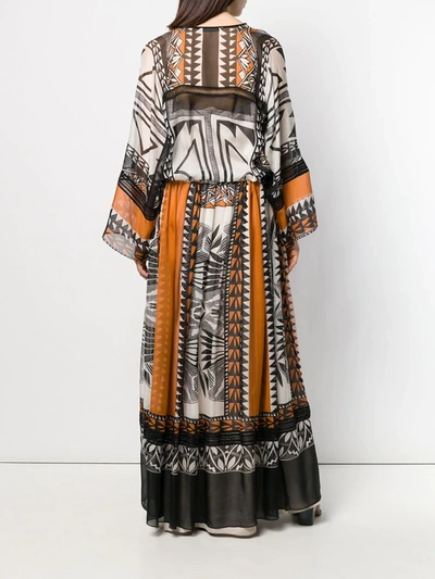 Alberta Ferretti Boho Maxi Dress In Black