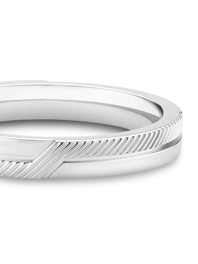Shop De Beers 18kt White Gold The Promise Band Ring In Silver