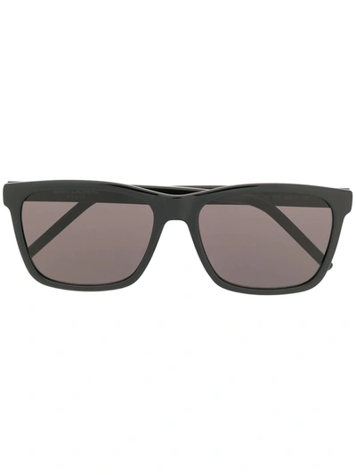 Shop Saint Laurent Square Frame Sunglasses In Black