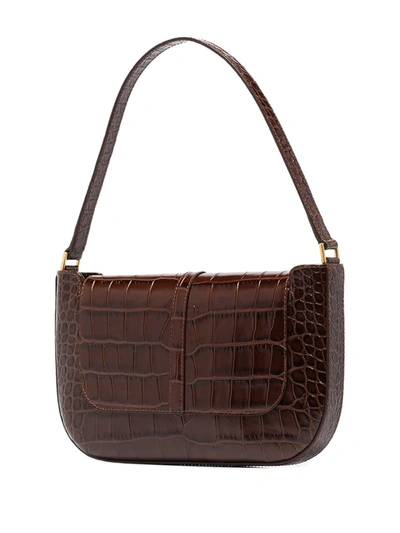 Shop By Far Miranda Croc-effect Shoulder Bag In Brown