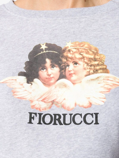 Shop Fiorucci Vintage Angels Cropped Sweatshirt In Grey