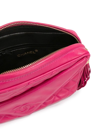 Pre-owned Chanel 1990 Tassel Detail Camera Bag In Purple