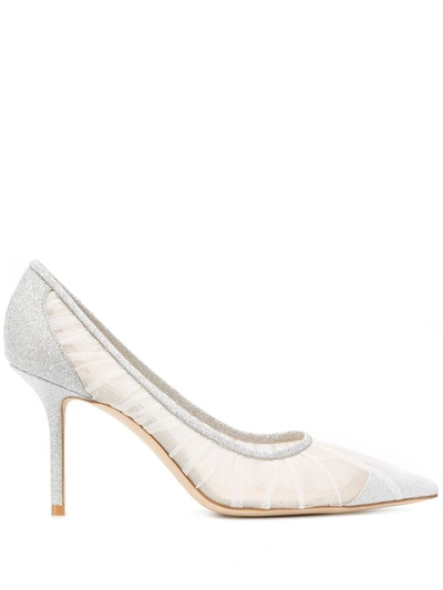 Shop Jimmy Choo Love 85mm Glitter Pumps In White