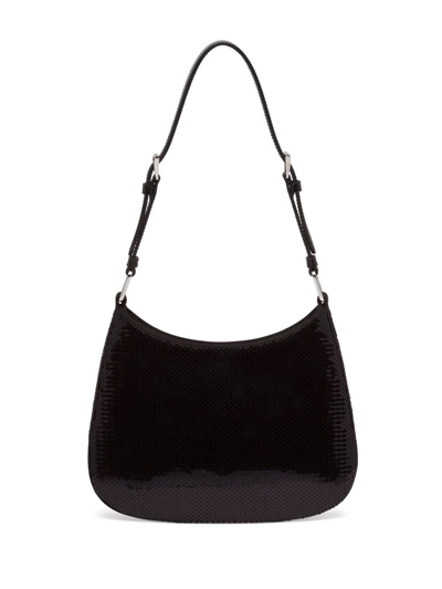 Shop Prada Cleo Sequinned Shoulder Bag In Black